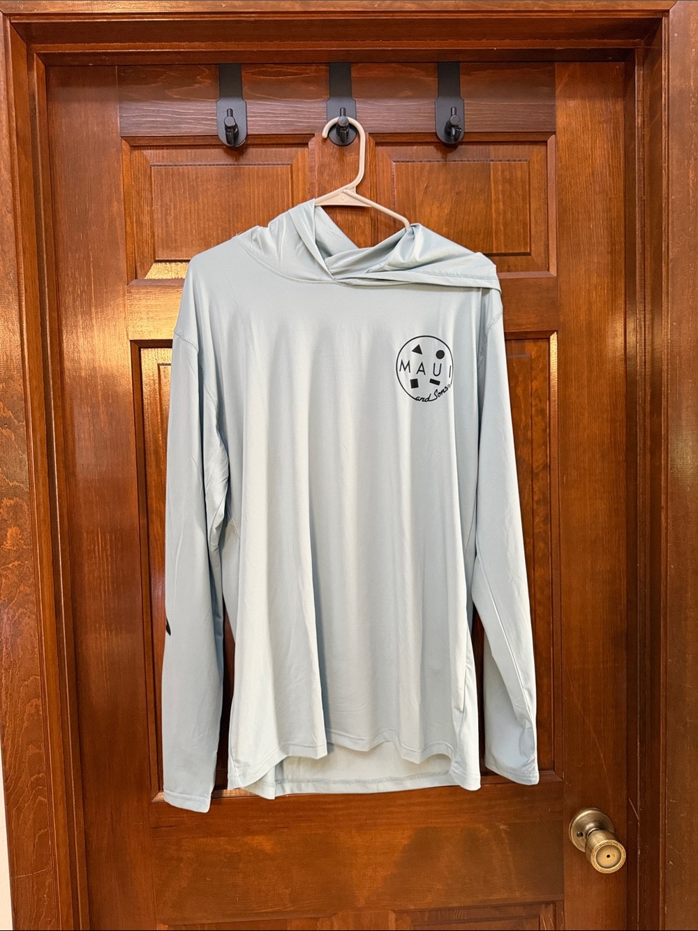 Maui and Sons Light Aqua Hooded Sun Shirt